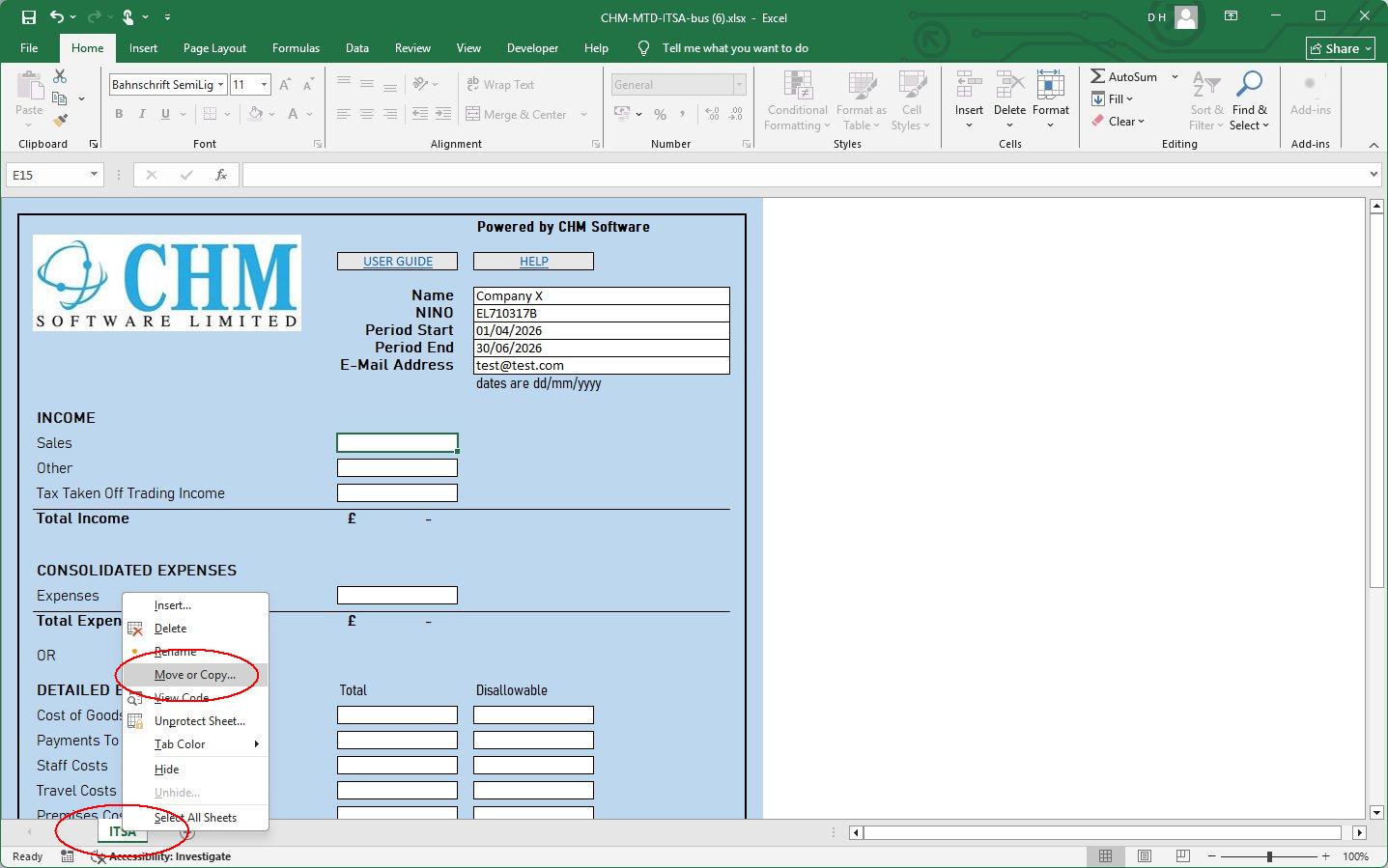 right click sheet tab